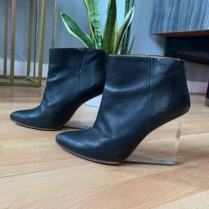 Black Leather Ankle Boots transparent heel Maison Martin Margiela X H&M